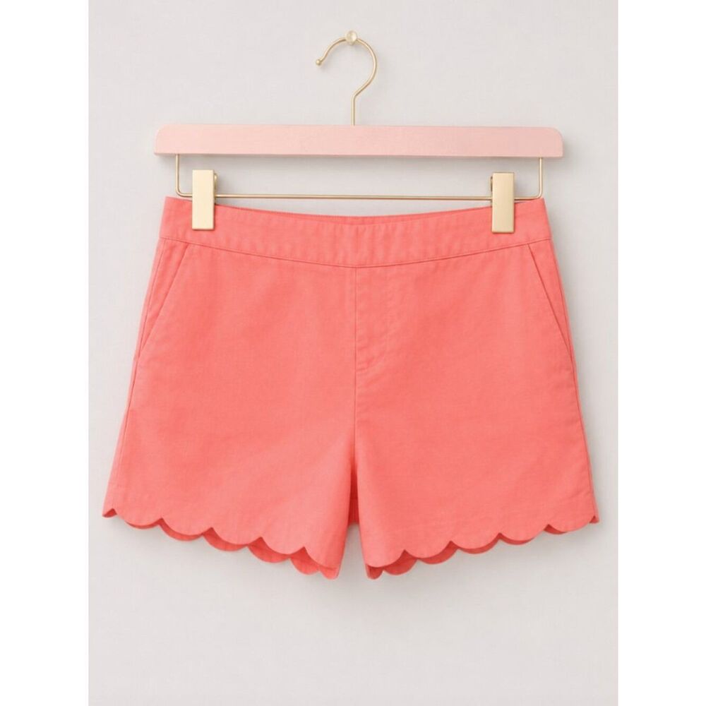 🌸 J.Crew‎ Factory Girls’ Scallop-Hem Pull-On Shorts - Coral Pink 🌸